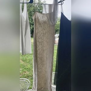 Beautiful sequence white evening gown with attached shawl